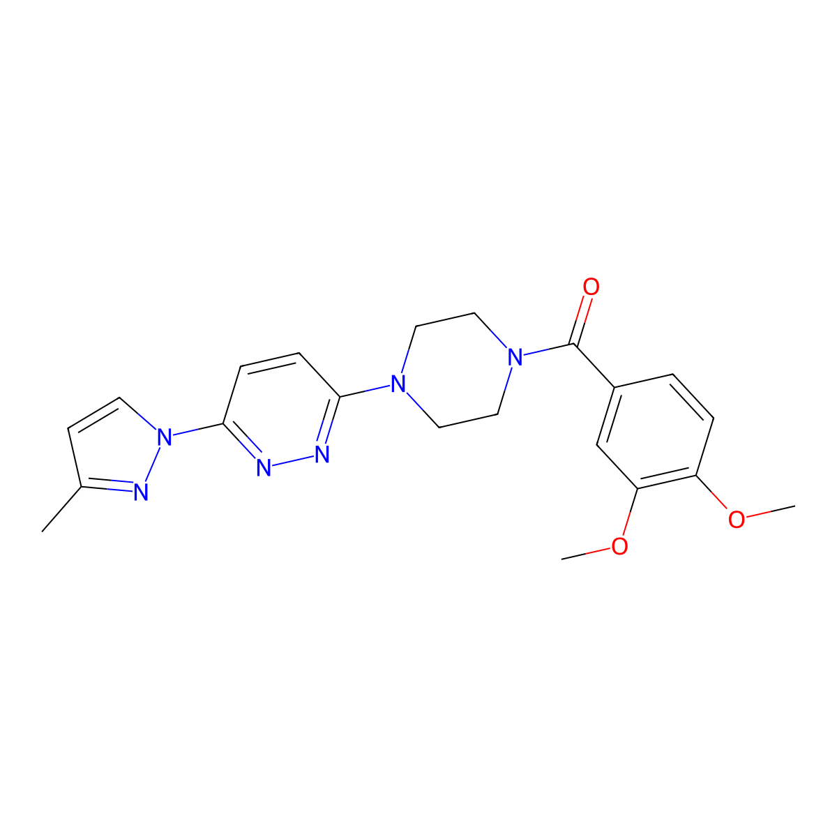 3-[4-(3,4-dimethoxybenzoyl)piperazin-1-yl]-6-(3-methyl-1H-pyrazol-1-yl)pyridazine molecular structure, CAS 1019100-92-5