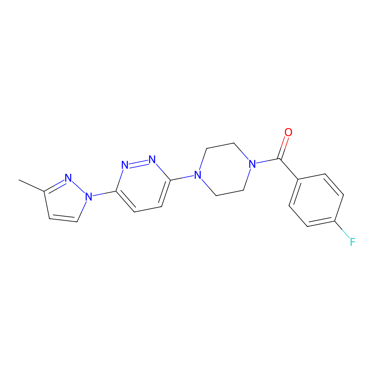 3-[4-(4-fluorobenzoyl)piperazin-1-yl]-6-(3-methyl-1H-pyrazol-1-yl)pyridazine molecular structure, CAS 1019100-95-8