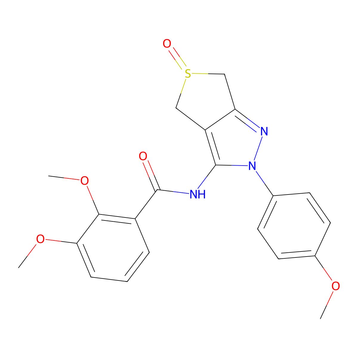 2,3-dimethoxy-N-[2-(4-methoxyphenyl)-5-oxo-4,6-dihydrothieno[3,4-c]pyrazol-3-yl]benzamide molecular structure, CAS 1019102-75-0
