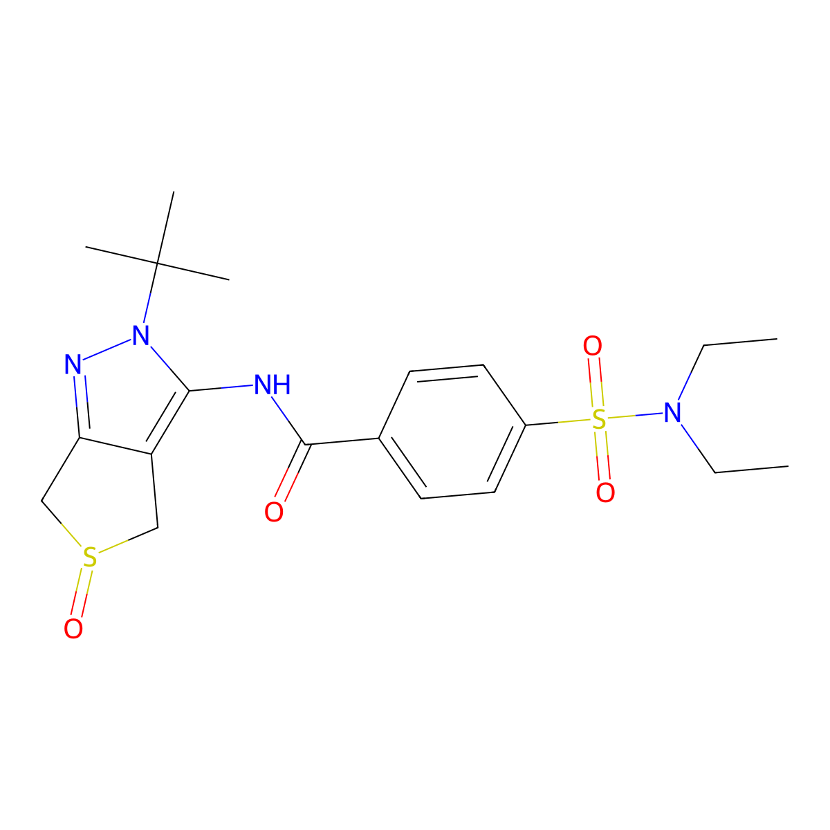 N-(2-tert-butyl-5-oxo-4,6-dihydrothieno[3,4-c]pyrazol-3-yl)-4-(diethylsulfamoyl)benzamide molecular structure, CAS 1019102-76-1