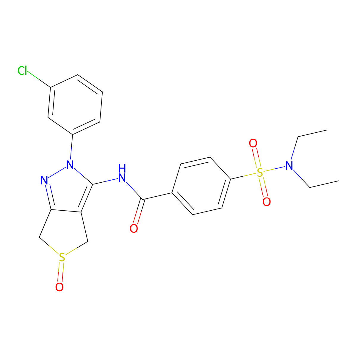 N-(2-(3-chlorophenyl)-5-oxido-4,6-dihydro-2H-thieno[3,4-c]pyrazol-3-yl)-4-(N,N-diethylsulfamoyl)benzamide molecular structure, CAS 1019102-80-7