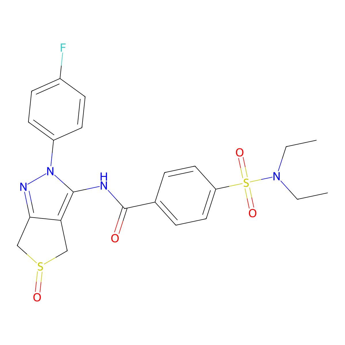 4-(diethylsulfamoyl)-N-[2-(4-fluorophenyl)-5-oxo-4,6-dihydrothieno[3,4-c]pyrazol-3-yl]benzamide molecular structure, CAS 1019102-82-9