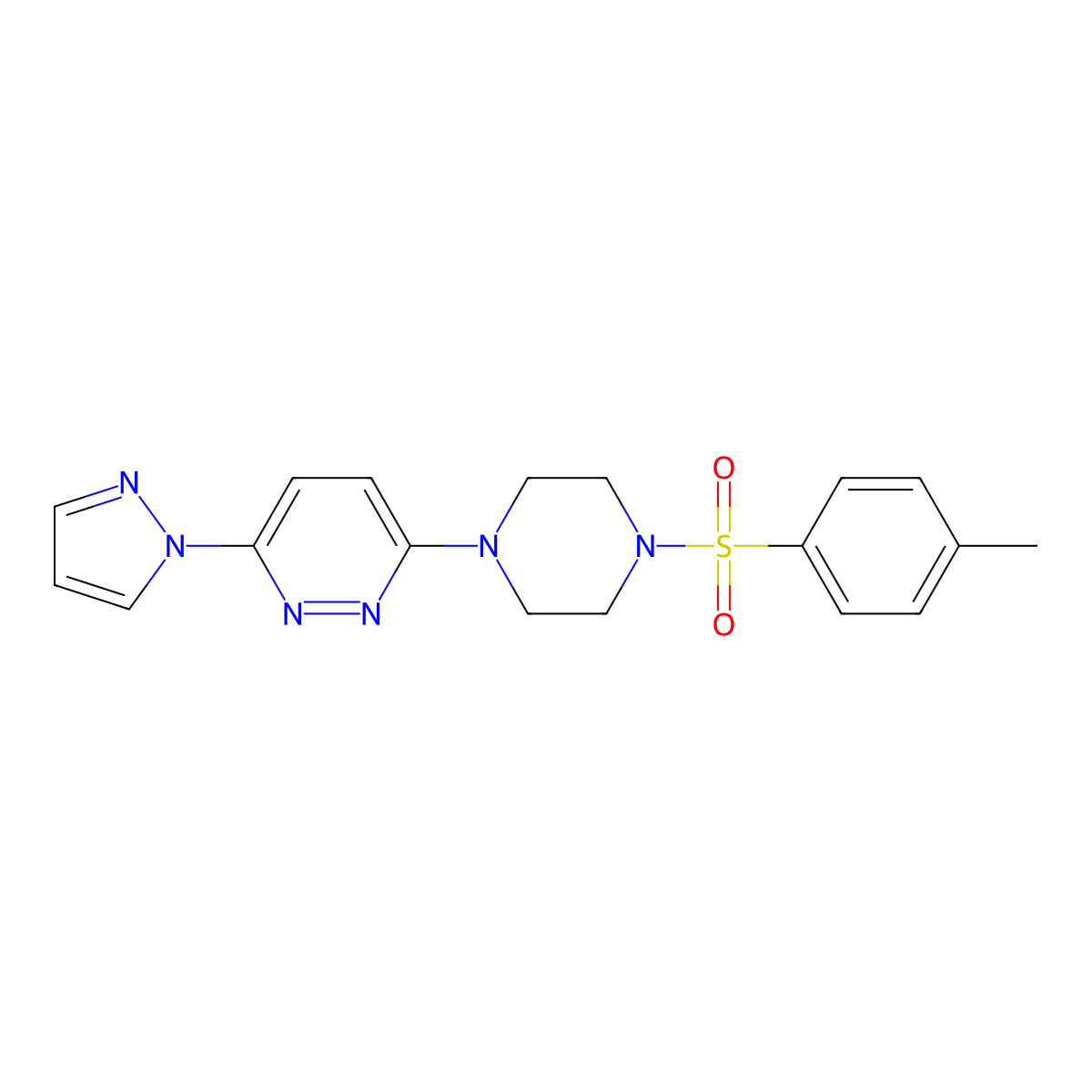 3-[4-(4-methylbenzenesulfonyl)piperazin-1-yl]-6-(1H-pyrazol-1-yl)pyridazine molecular structure, CAS 1019103-45-7