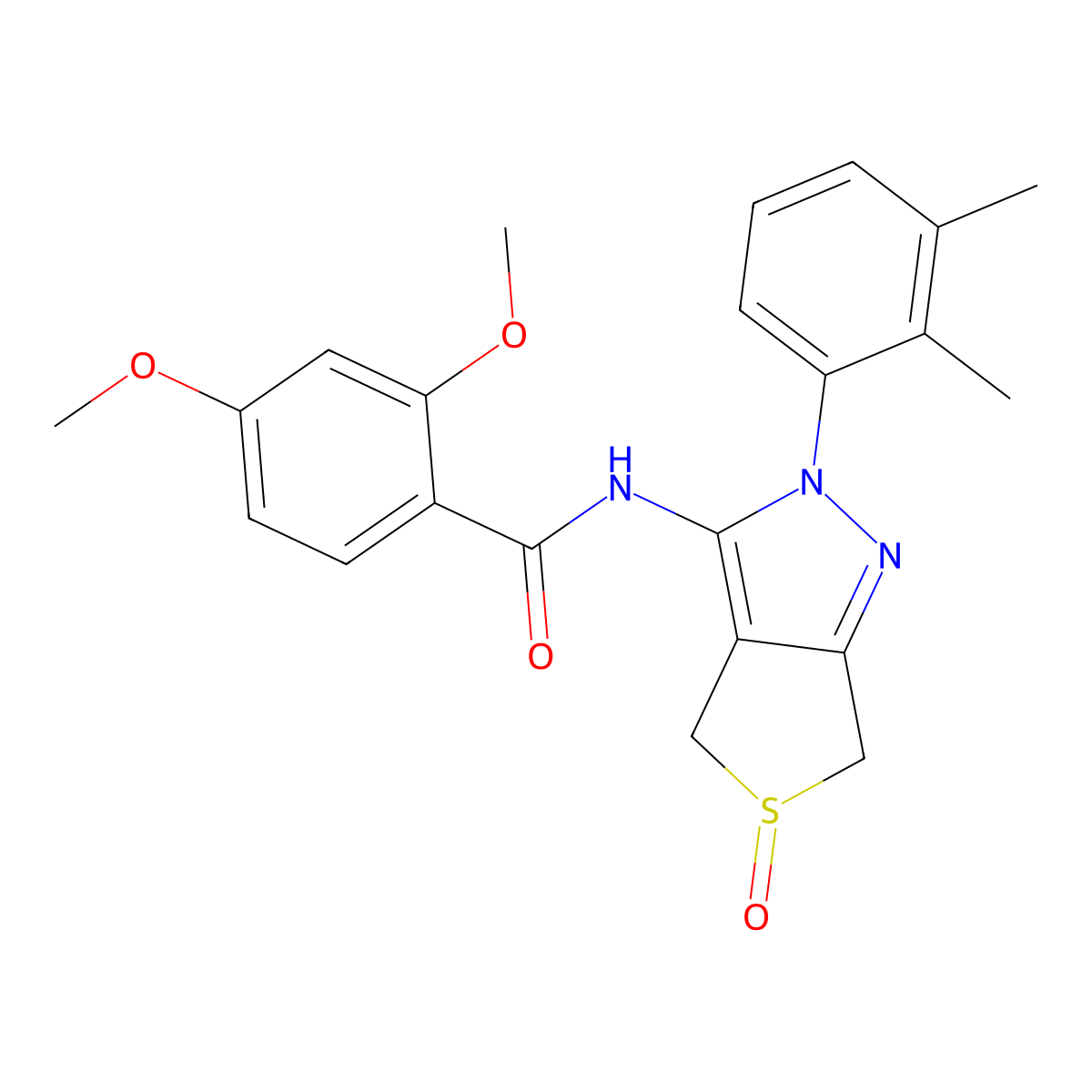 N-[2-(2,3-dimethylphenyl)-5-oxo-4,6-dihydrothieno[3,4-c]pyrazol-3-yl]-2,4-dimethoxybenzamide molecular structure, CAS 1019103-51-5