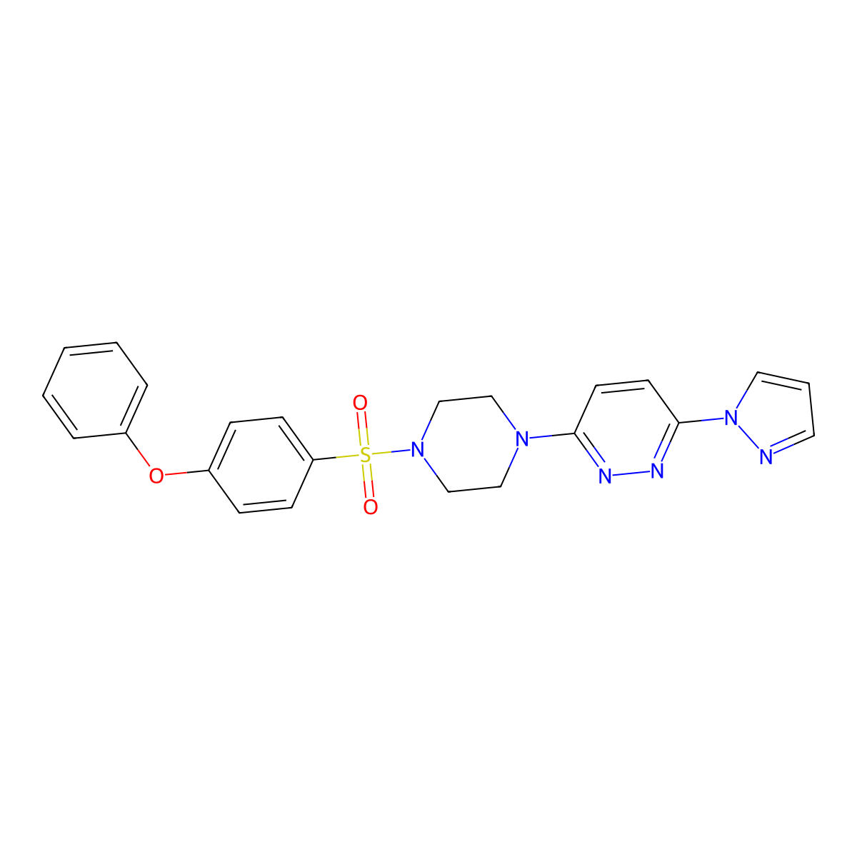 3-(4-((4-phenoxyphenyl)sulfonyl)piperazin-1-yl)-6-(1H-pyrazol-1-yl)pyridazine molecular structure, CAS 1019103-54-8