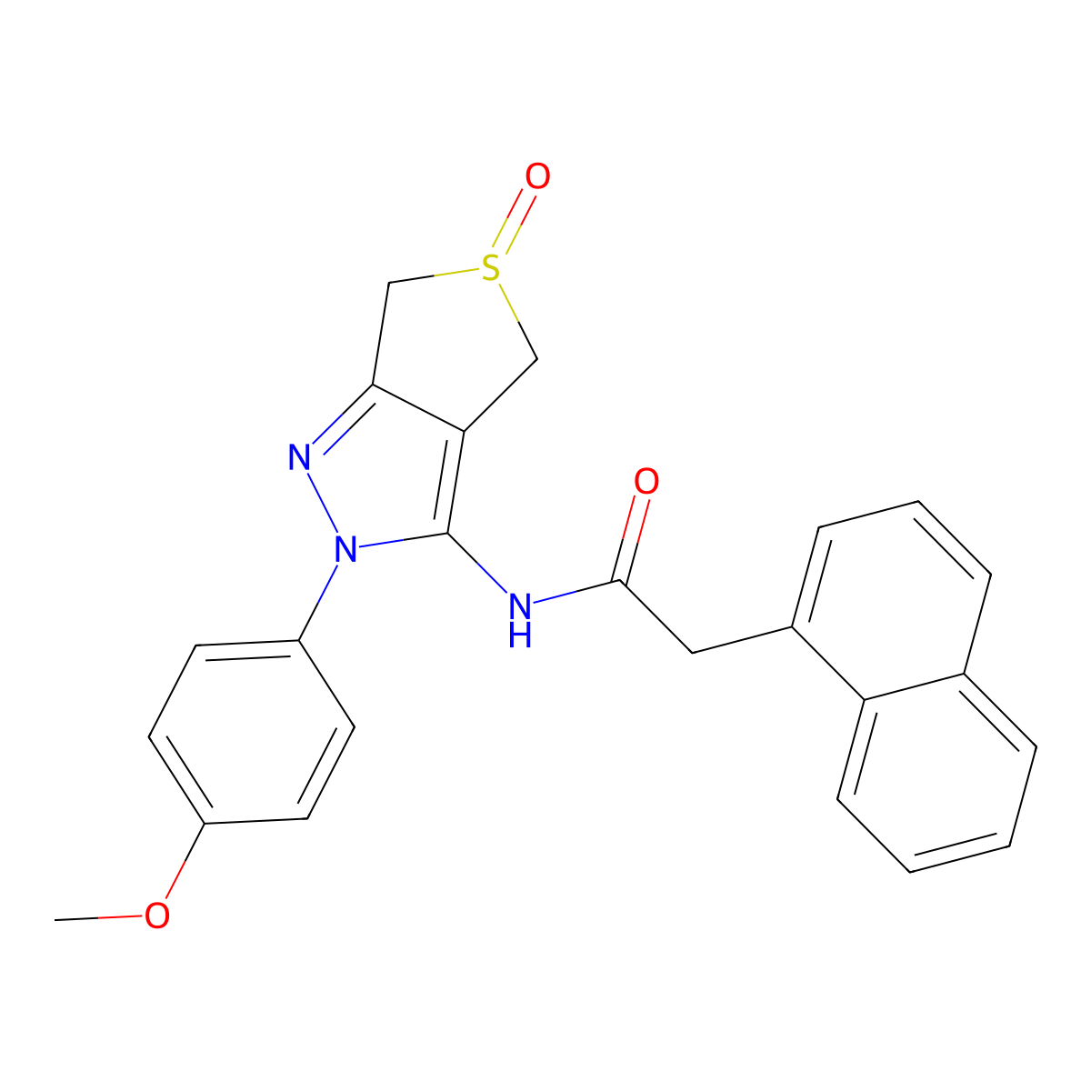 N-[2-(4-methoxyphenyl)-5-oxo-4,6-dihydrothieno[3,4-c]pyrazol-3-yl]-2-naphthalen-1-ylacetamide molecular structure, CAS 1019103-58-2