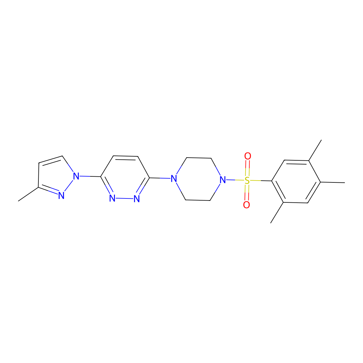 3-(3-methyl-1H-pyrazol-1-yl)-6-[4-(2,4,5-trimethylbenzenesulfonyl)piperazin-1-yl]pyridazine molecular structure, CAS 1019103-94-6