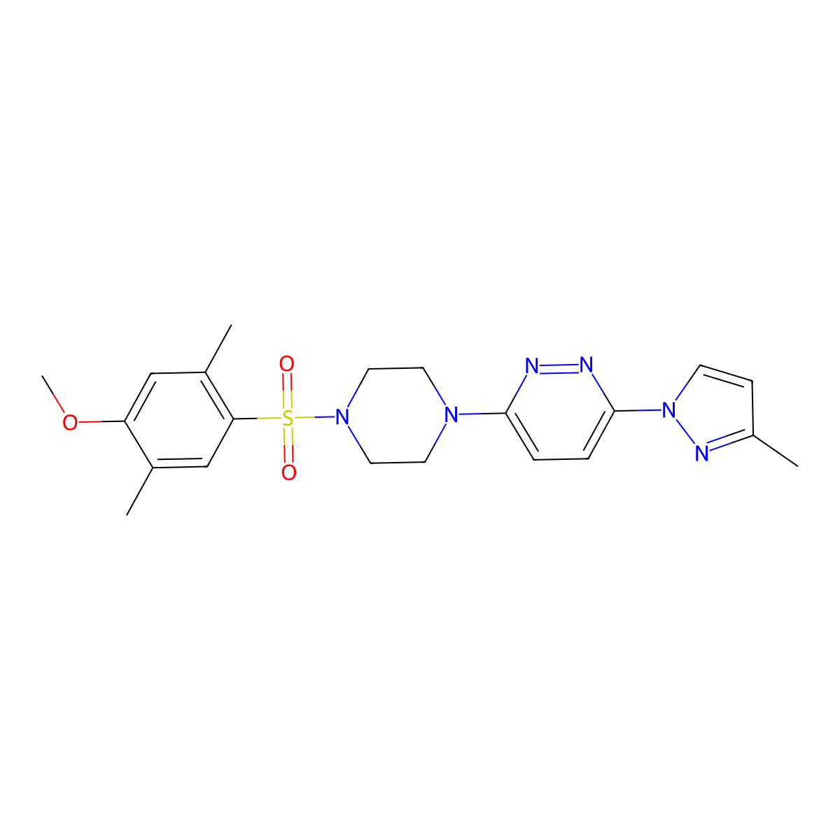 3-[4-(4-methoxy-2,5-dimethylbenzenesulfonyl)piperazin-1-yl]-6-(3-methyl-1H-pyrazol-1-yl)pyridazine molecular structure, CAS 1019104-10-9