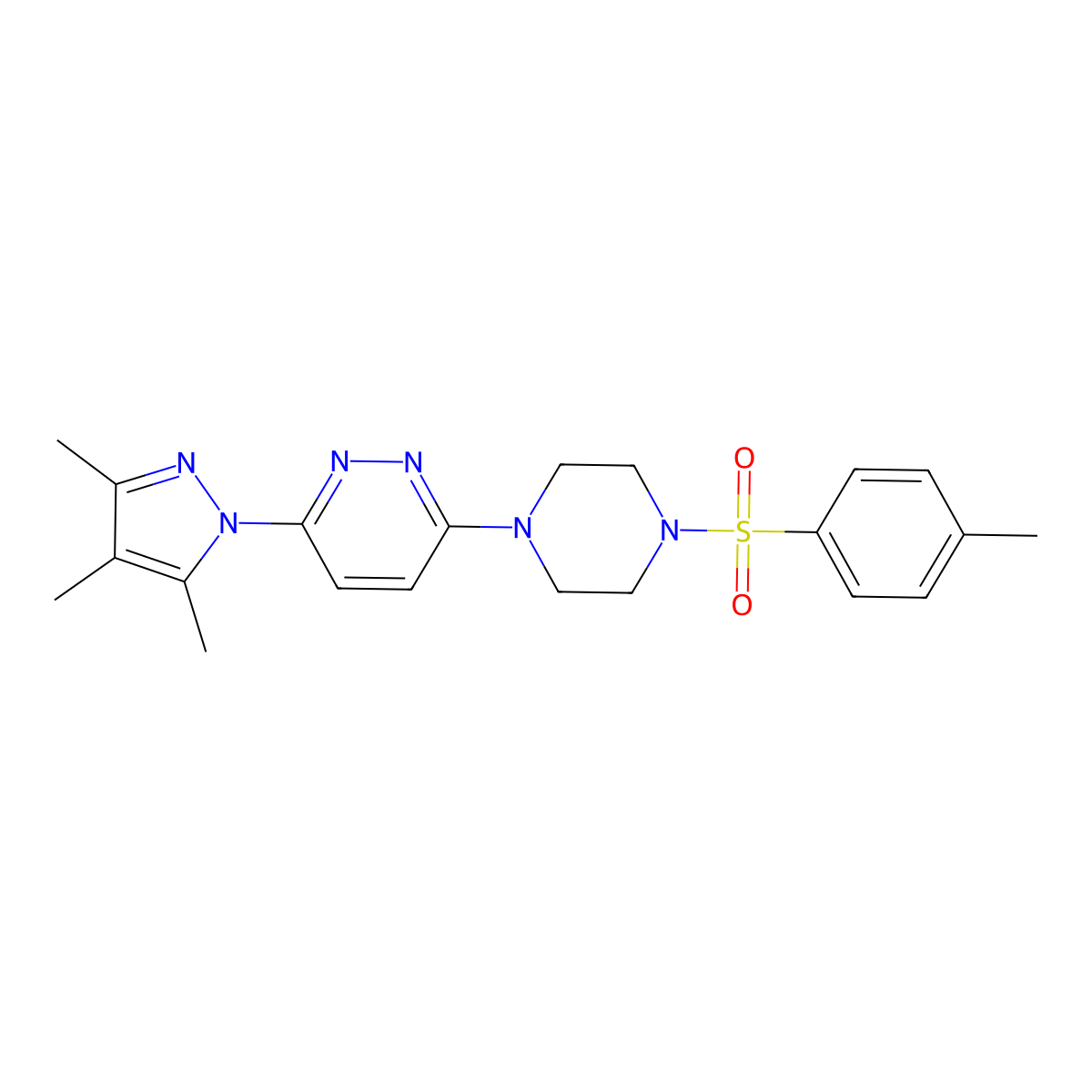 3-[4-(4-methylbenzenesulfonyl)piperazin-1-yl]-6-(3,4,5-trimethyl-1H-pyrazol-1-yl)pyridazine molecular structure, CAS 1019104-33-6