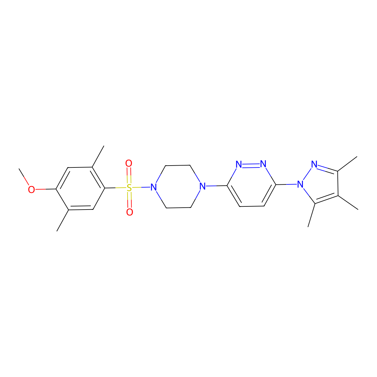 3-[4-(4-methoxy-2,5-dimethylbenzenesulfonyl)piperazin-1-yl]-6-(3,4,5-trimethyl-1H-pyrazol-1-yl)pyridazine molecular structure, CAS 1019104-53-0