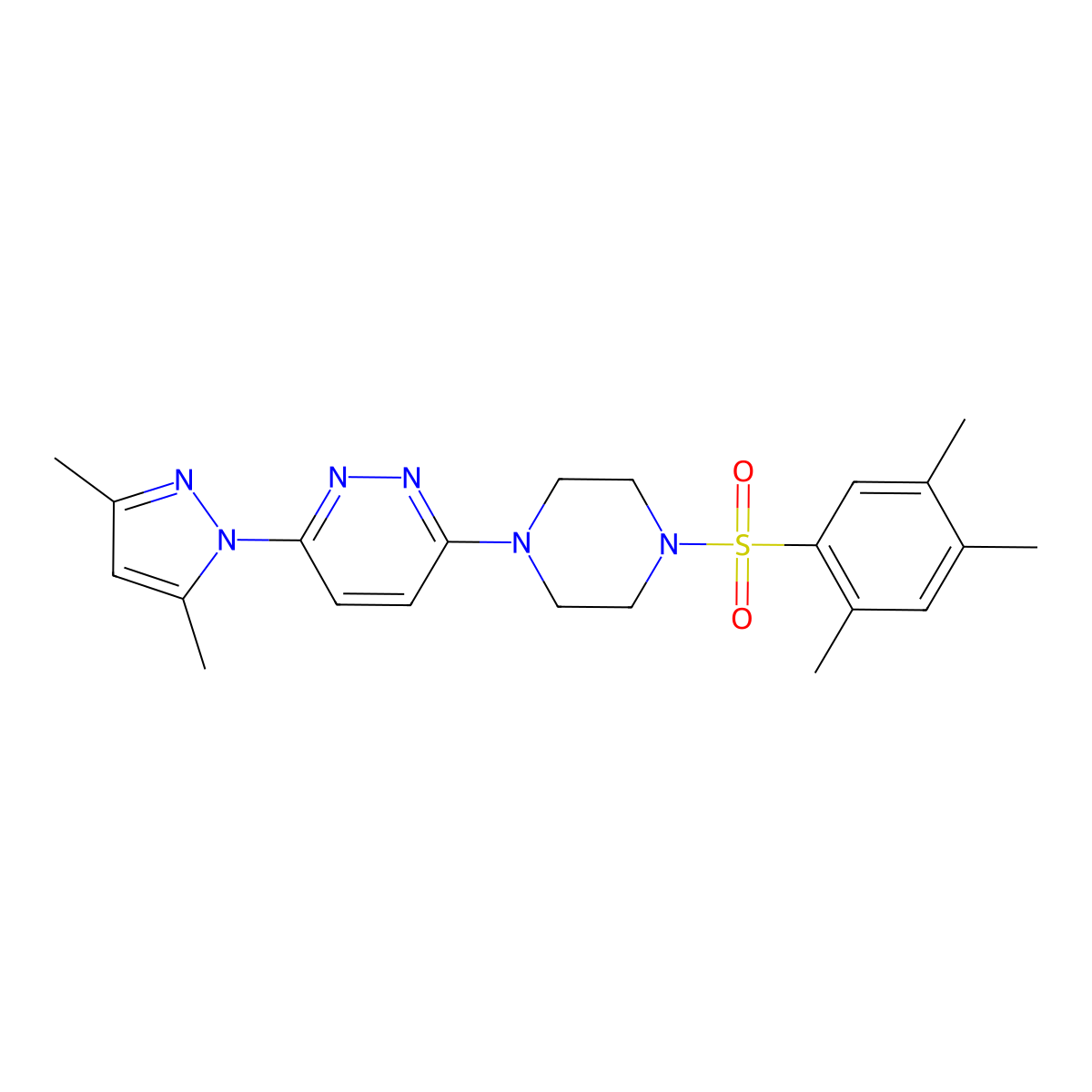 3-(3,5-dimethyl-1H-pyrazol-1-yl)-6-[4-(2,4,5-trimethylbenzenesulfonyl)piperazin-1-yl]pyridazine molecular structure, CAS 1019104-79-0