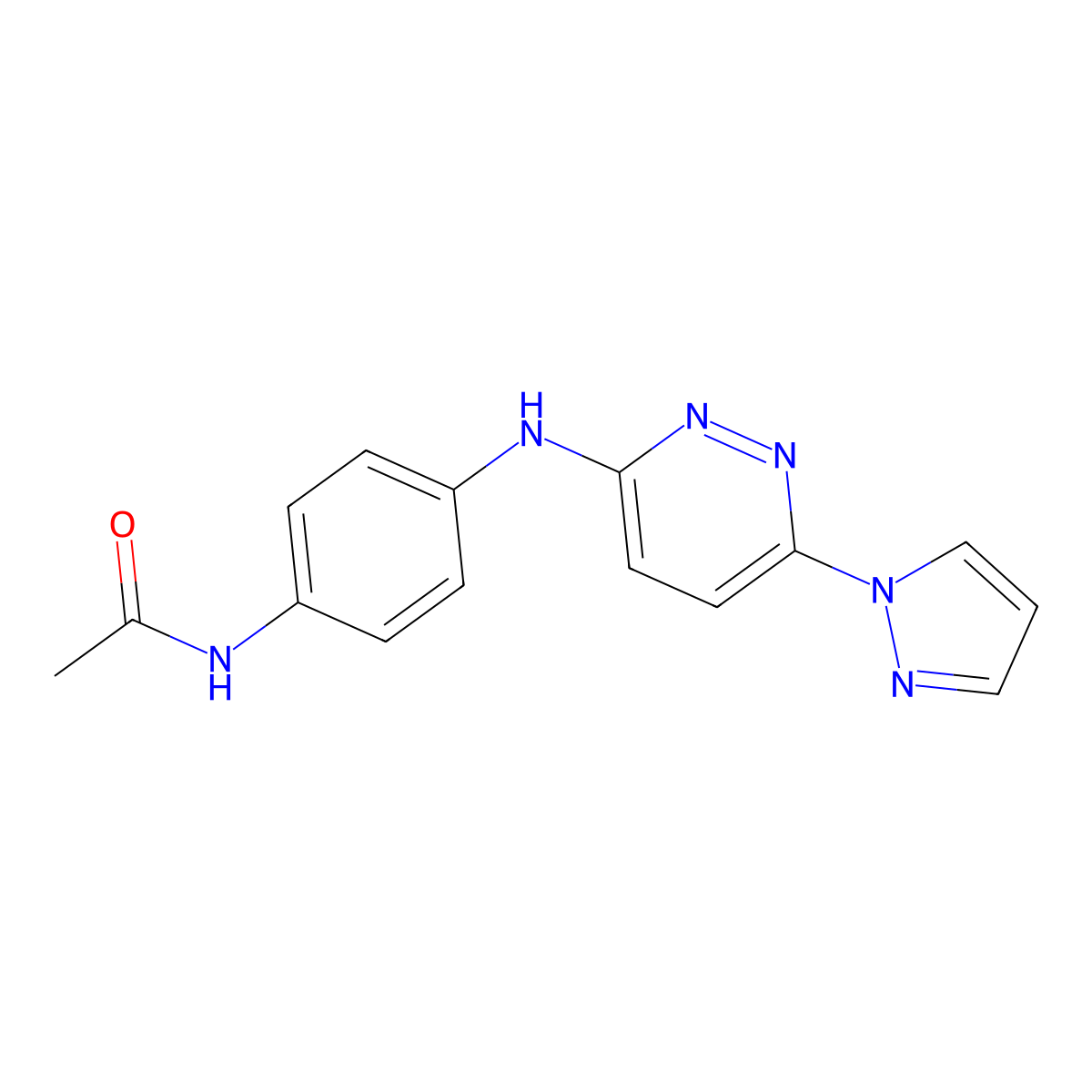 N-(4-{[6-(1H-pyrazol-1-yl)pyridazin-3-yl]amino}phenyl)acetamide molecular structure, CAS 1019105-09-9