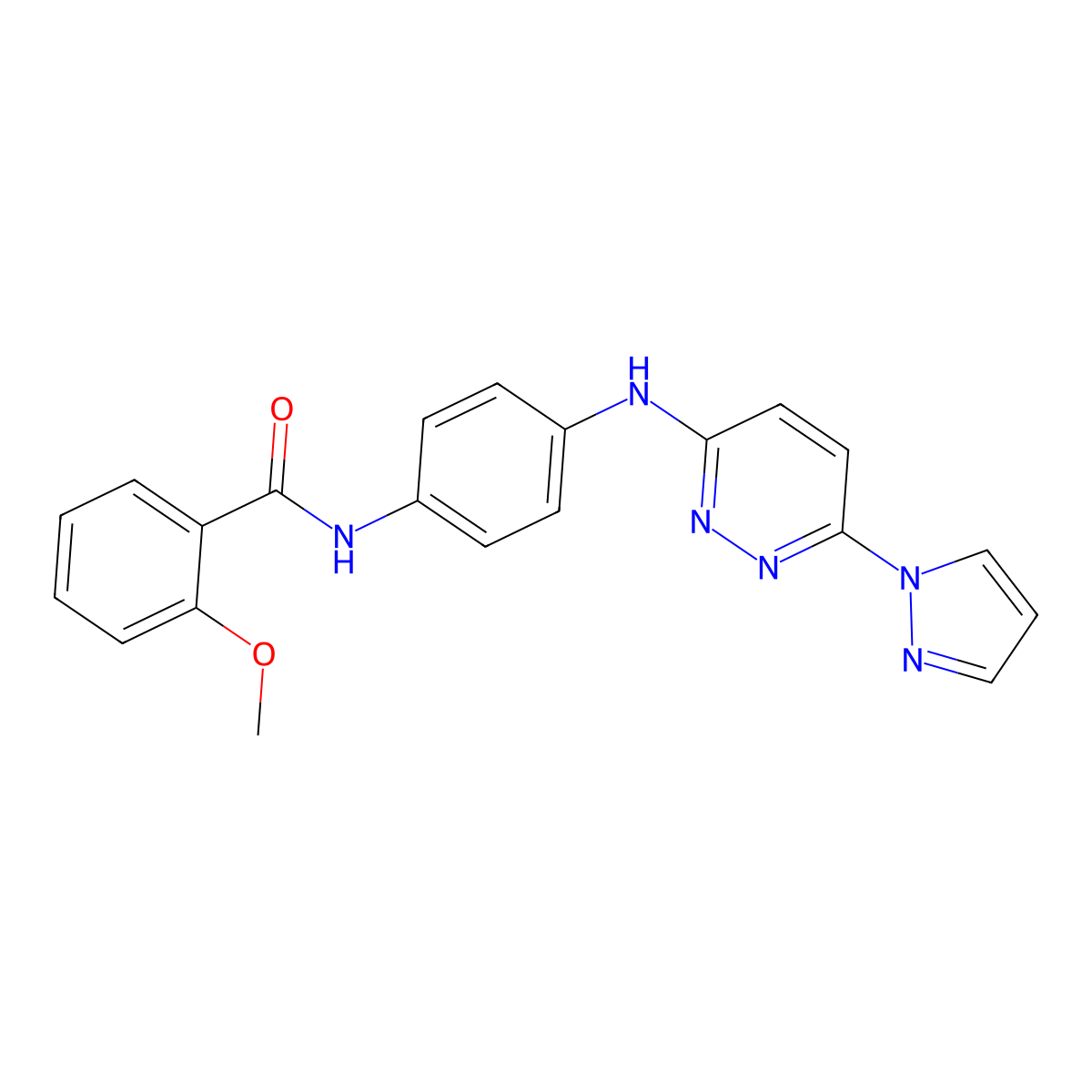 2-methoxy-N-(4-{[6-(1H-pyrazol-1-yl)pyridazin-3-yl]amino}phenyl)benzamide molecular structure, CAS 1019105-17-9