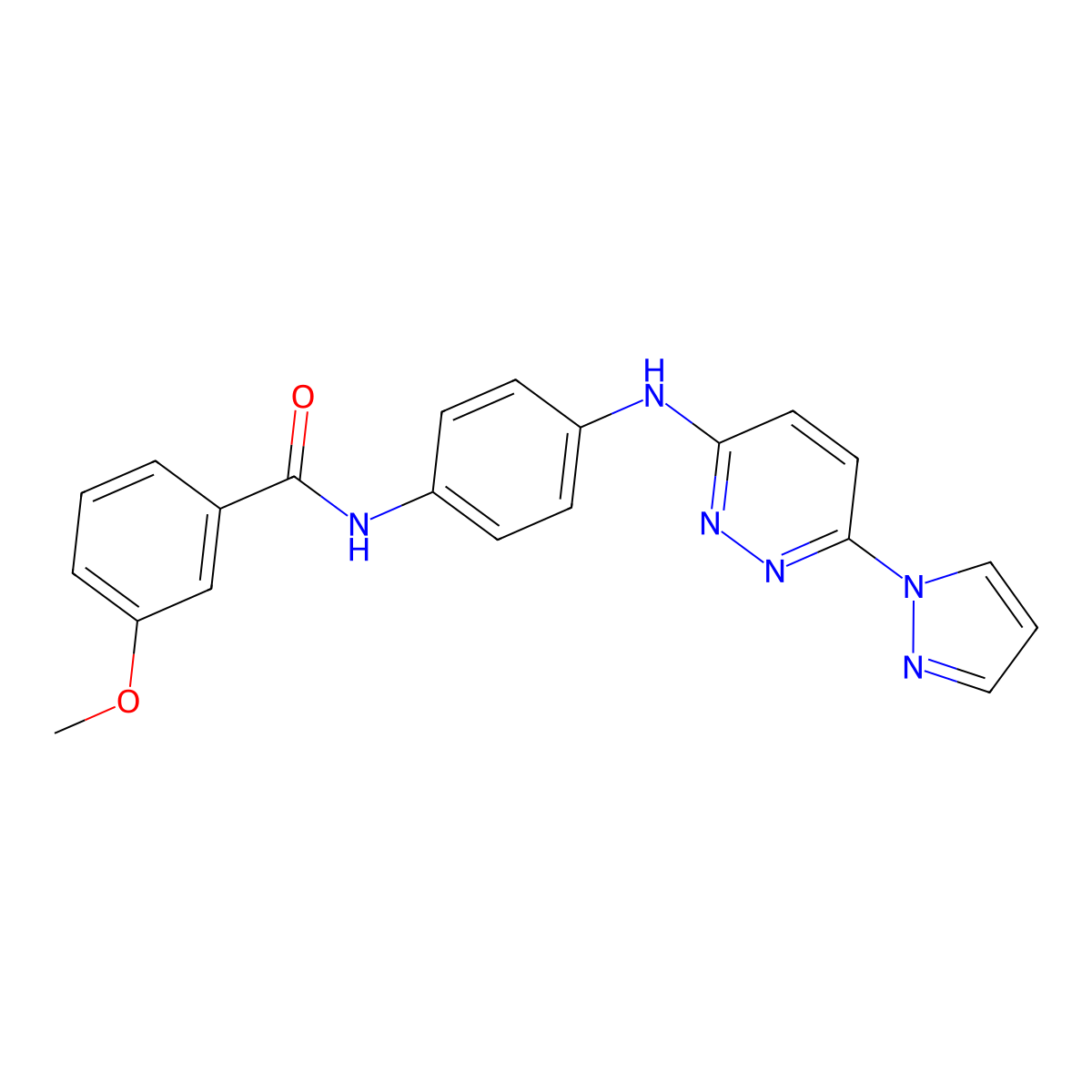 3-methoxy-N-(4-{[6-(1H-pyrazol-1-yl)pyridazin-3-yl]amino}phenyl)benzamide molecular structure, CAS 1019105-18-0