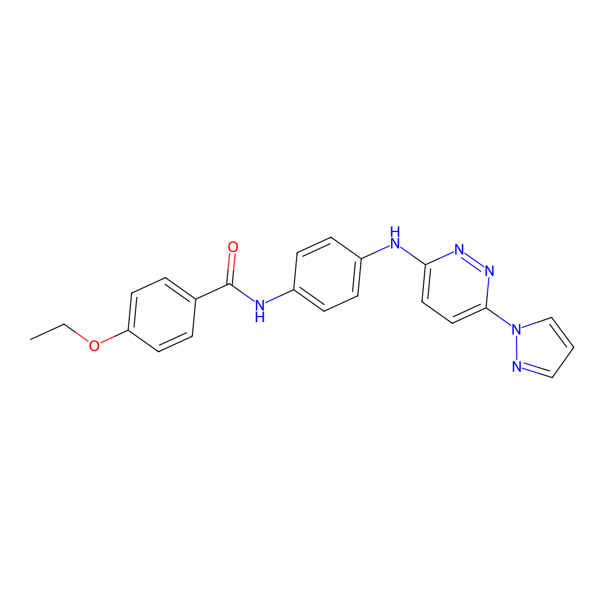 4-ethoxy-N-(4-{[6-(1H-pyrazol-1-yl)pyridazin-3-yl]amino}phenyl)benzamide molecular structure, CAS 1019105-20-4