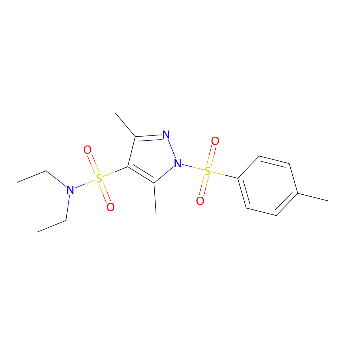 4-[(Diethylamino)sulfonyl]-3,5-dimethyl-1-[(4-methylphenyl)sulfonyl]pyrazole molecular structure, CAS 1019105-29-3