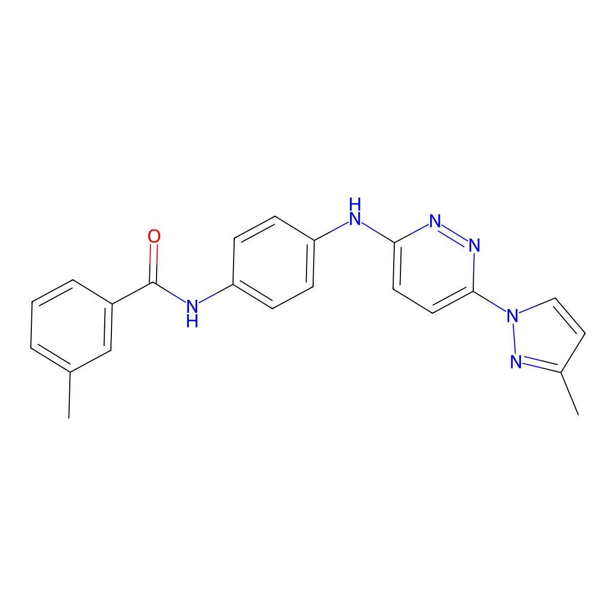 3-methyl-N-(4-{[6-(3-methyl-1H-pyrazol-1-yl)pyridazin-3-yl]amino}phenyl)benzamide molecular structure, CAS 1019105-82-8