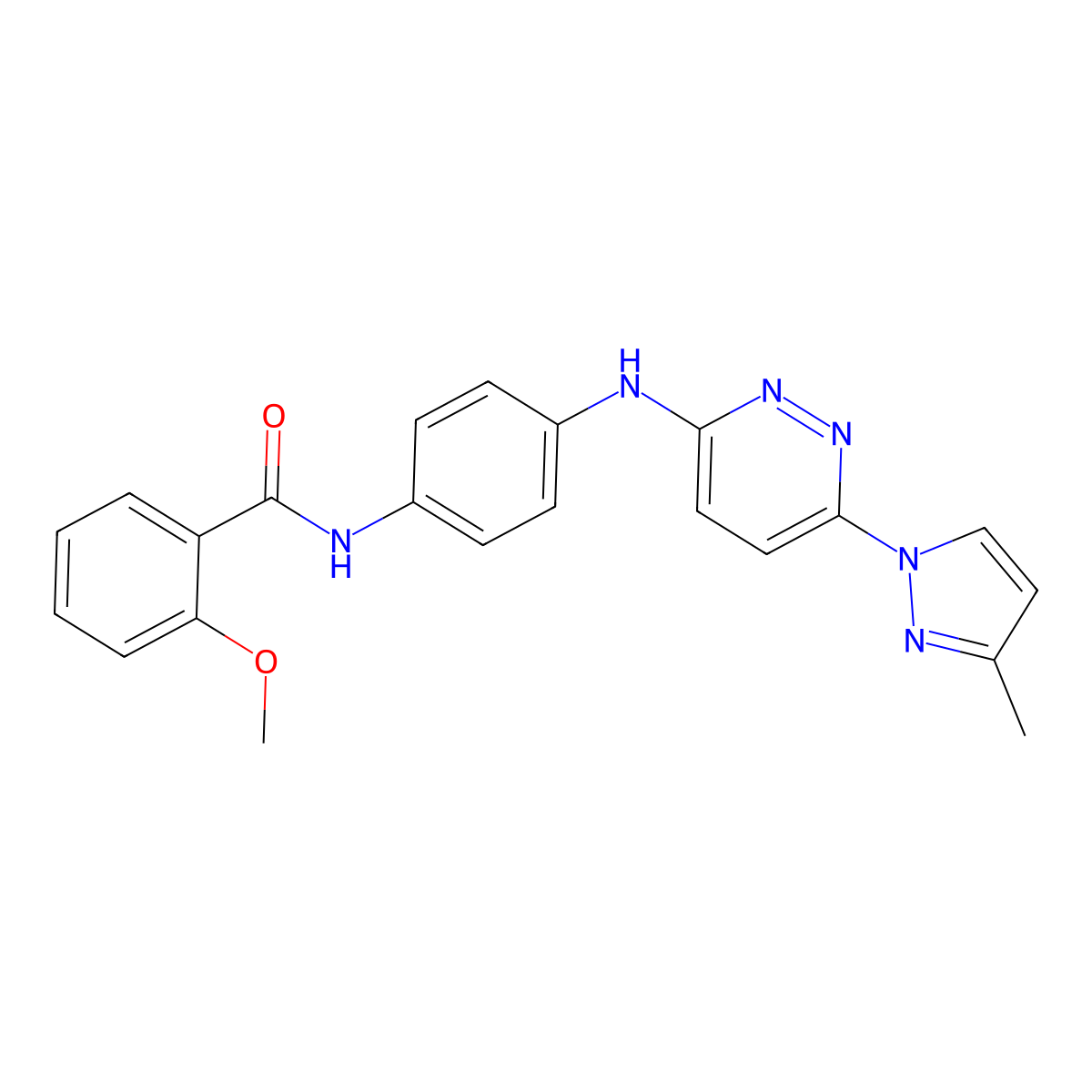 2-methoxy-N-(4-{[6-(3-methyl-1H-pyrazol-1-yl)pyridazin-3-yl]amino}phenyl)benzamide molecular structure, CAS 1019105-89-5