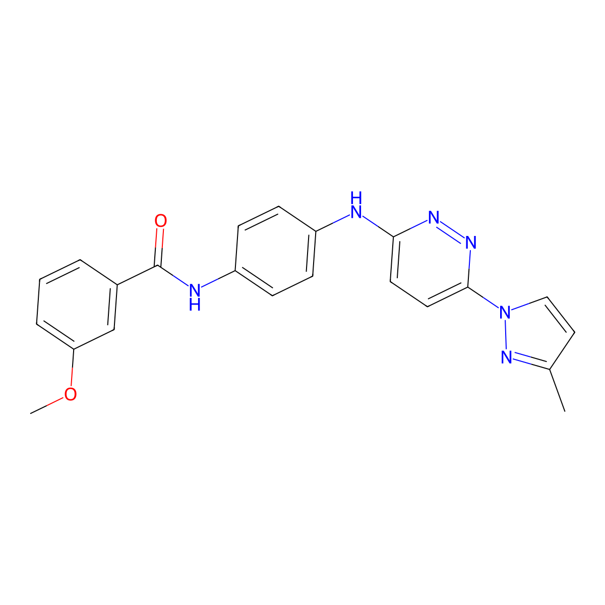 3-methoxy-N-(4-{[6-(3-methyl-1H-pyrazol-1-yl)pyridazin-3-yl]amino}phenyl)benzamide molecular structure, CAS 1019105-91-9