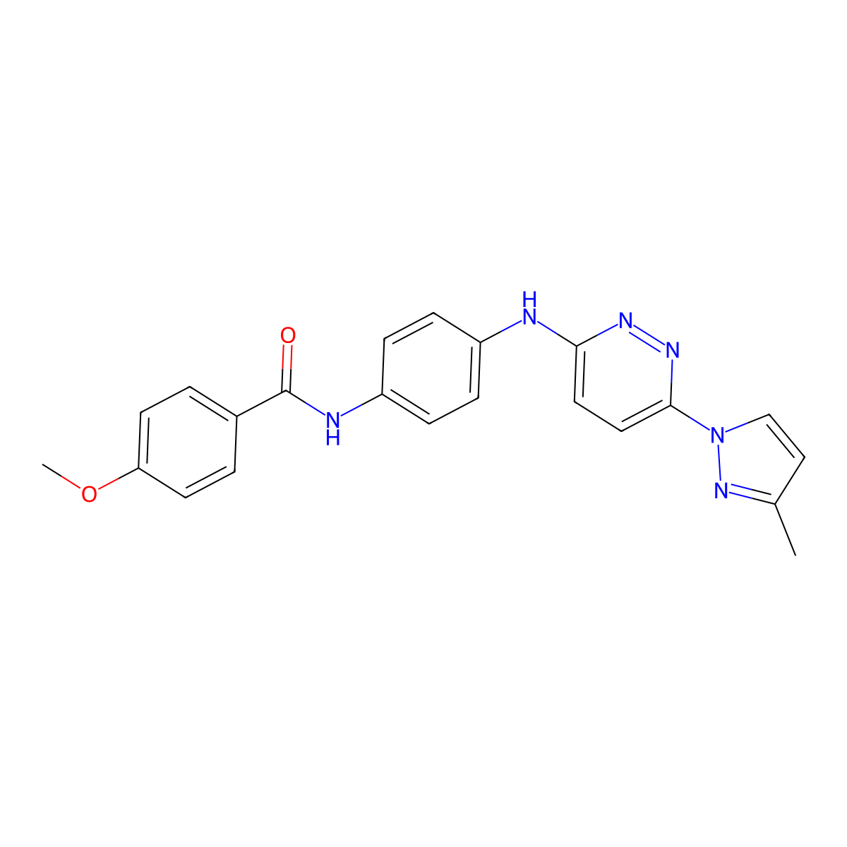 4-methoxy-N-(4-{[6-(3-methyl-1H-pyrazol-1-yl)pyridazin-3-yl]amino}phenyl)benzamide molecular structure, CAS 1019105-92-0
