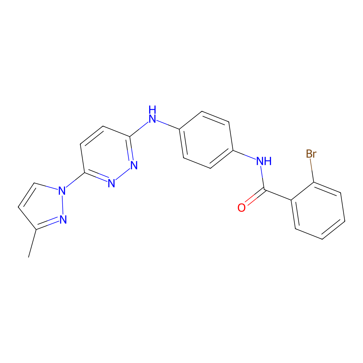 2-bromo-N-(4-{[6-(3-methyl-1H-pyrazol-1-yl)pyridazin-3-yl]amino}phenyl)benzamide molecular structure, CAS 1019106-10-5