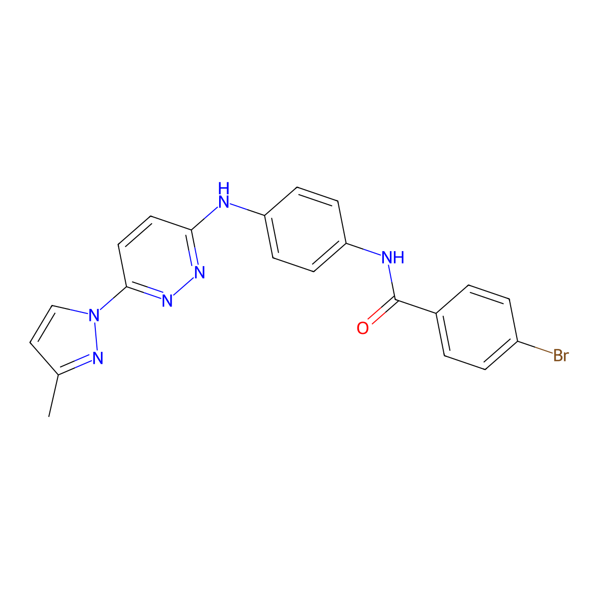 4-bromo-N-(4-{[6-(3-methyl-1H-pyrazol-1-yl)pyridazin-3-yl]amino}phenyl)benzamide molecular structure, CAS 1019106-12-7