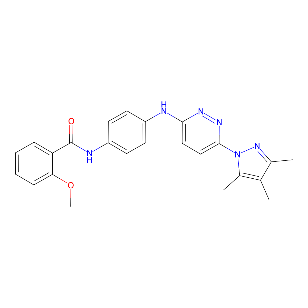 2-methoxy-N-(4-{[6-(3,4,5-trimethyl-1H-pyrazol-1-yl)pyridazin-3-yl]amino}phenyl)benzamide molecular structure, CAS 1019106-46-7