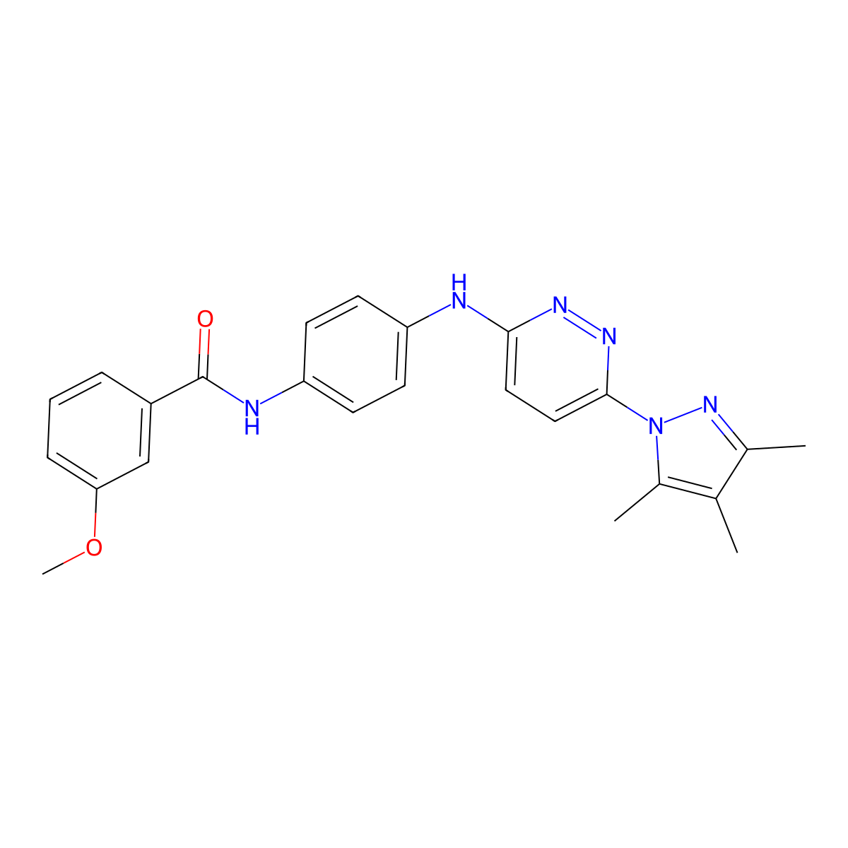 3-methoxy-N-(4-{[6-(3,4,5-trimethyl-1H-pyrazol-1-yl)pyridazin-3-yl]amino}phenyl)benzamide molecular structure, CAS 1019106-47-8