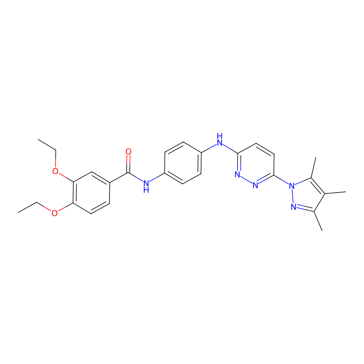 3,4-diethoxy-N-(4-{[6-(3,4,5-trimethyl-1H-pyrazol-1-yl)pyridazin-3-yl]amino}phenyl)benzamide molecular structure, CAS 1019106-57-0