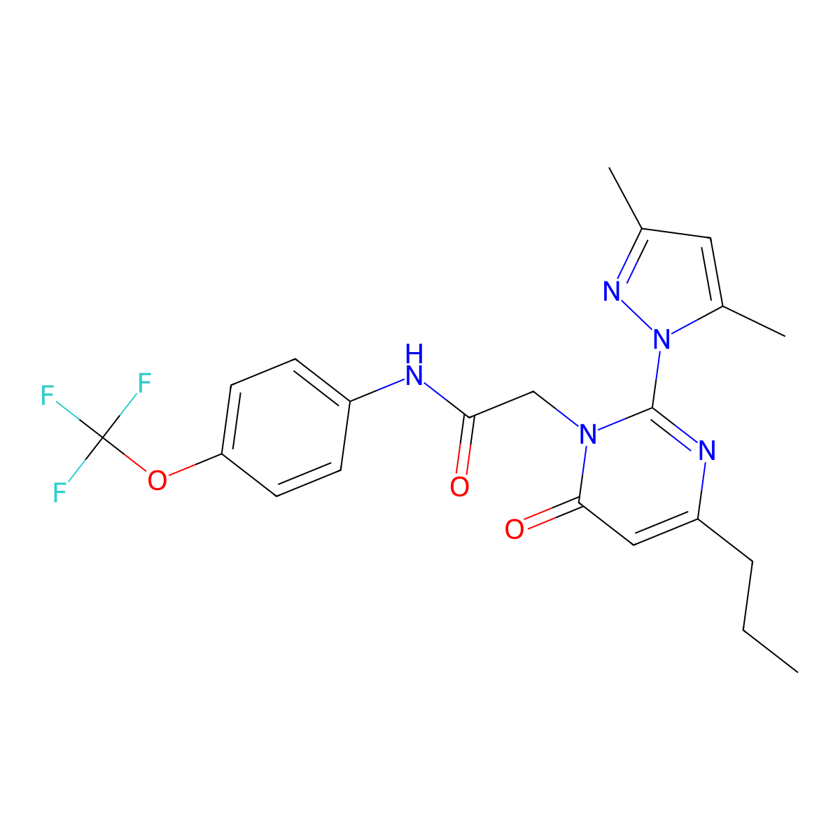 2-(2-(3,5-dimethyl-1H-pyrazol-1-yl)-6-oxo-4-propylpyrimidin-1(6H)-yl)-N-(4-(trifluoromethoxy)phenyl)acetamide molecular structure, CAS 1019106-58-1