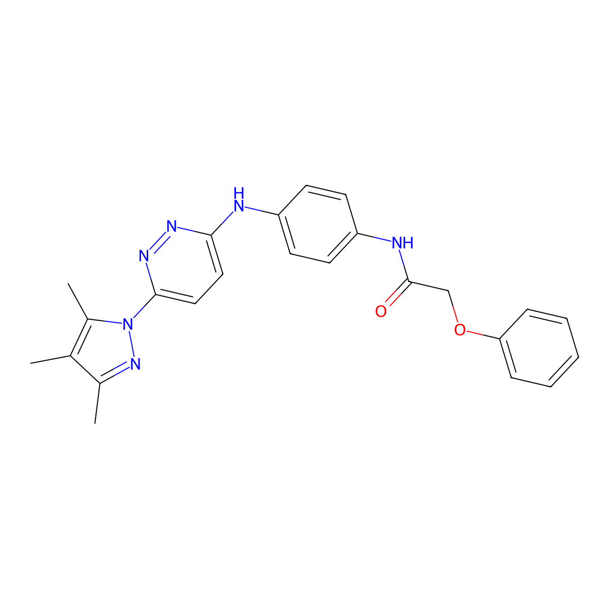 2-phenoxy-N-(4-{[6-(3,4,5-trimethyl-1H-pyrazol-1-yl)pyridazin-3-yl]amino}phenyl)acetamide molecular structure, CAS 1019106-68-3