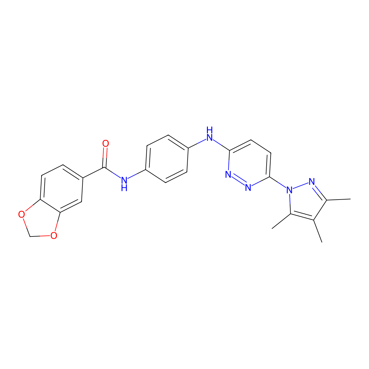 N-(4-{[6-(3,4,5-trimethyl-1H-pyrazol-1-yl)pyridazin-3-yl]amino}phenyl)-2H-1,3-benzodioxole-5-carboxamide molecular structure, CAS 1019106-74-1