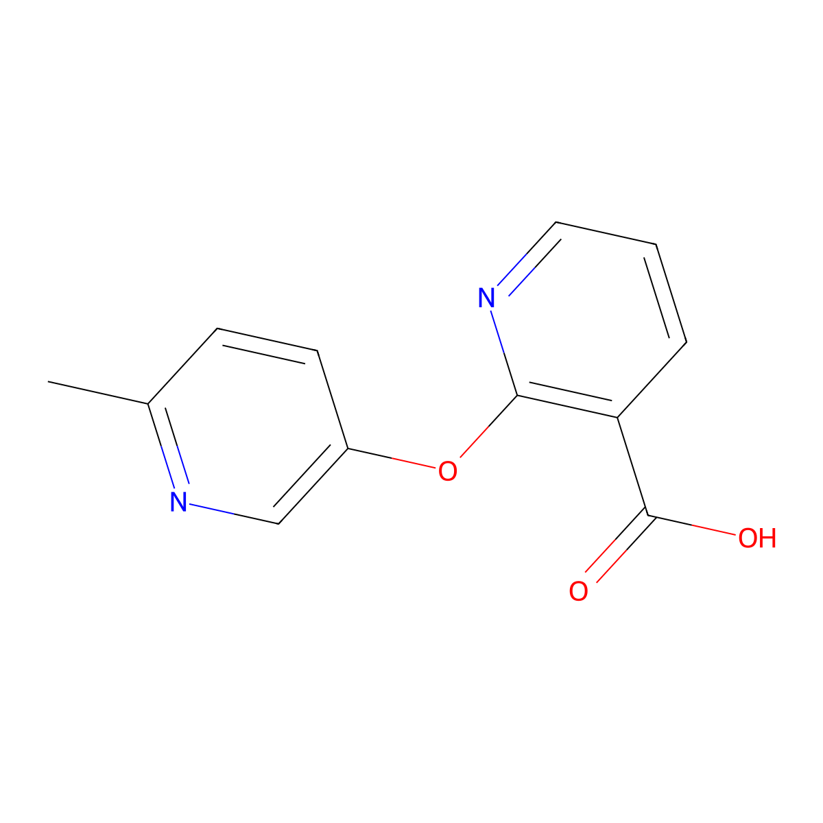 2-(6-Methyl-pyridin-3-yloxy)-nicotinic acid molecular structure, CAS 1019107-97-1