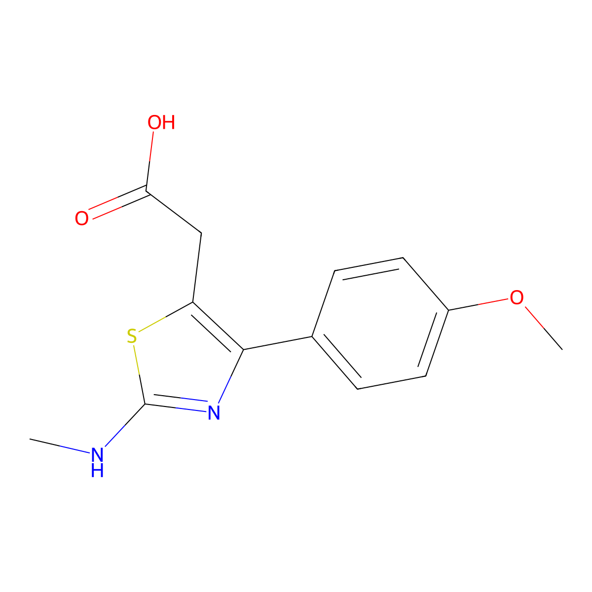 [4-(4-Methoxyphenyl)-2-(methylamino)-1,3-thiazol-5-yl]acetic acid molecular structure, CAS 1019107-99-3