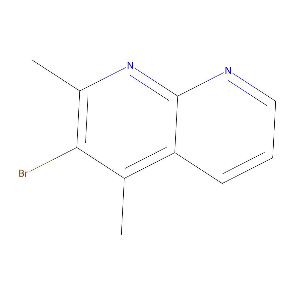 3-Bromo-2,4-dimethyl-1,8-naphthyridine molecular structure, CAS 1019108-06-5