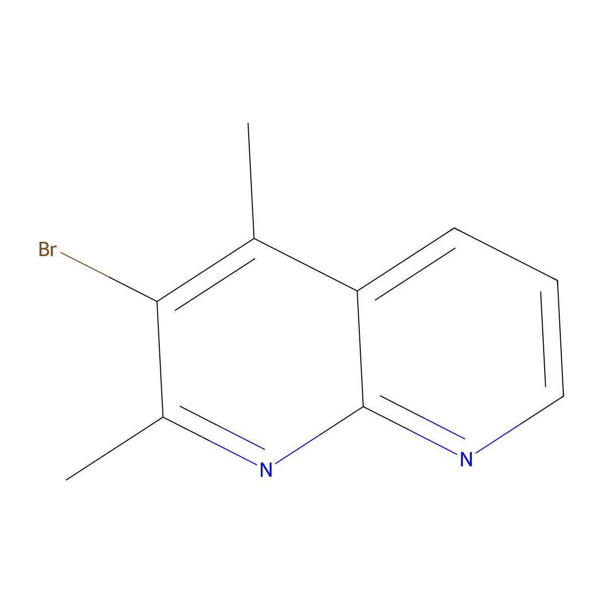 3-Bromo-2,4-dimethyl-1,8-naphthyridine molecular structure, CAS 1019108-06-5
