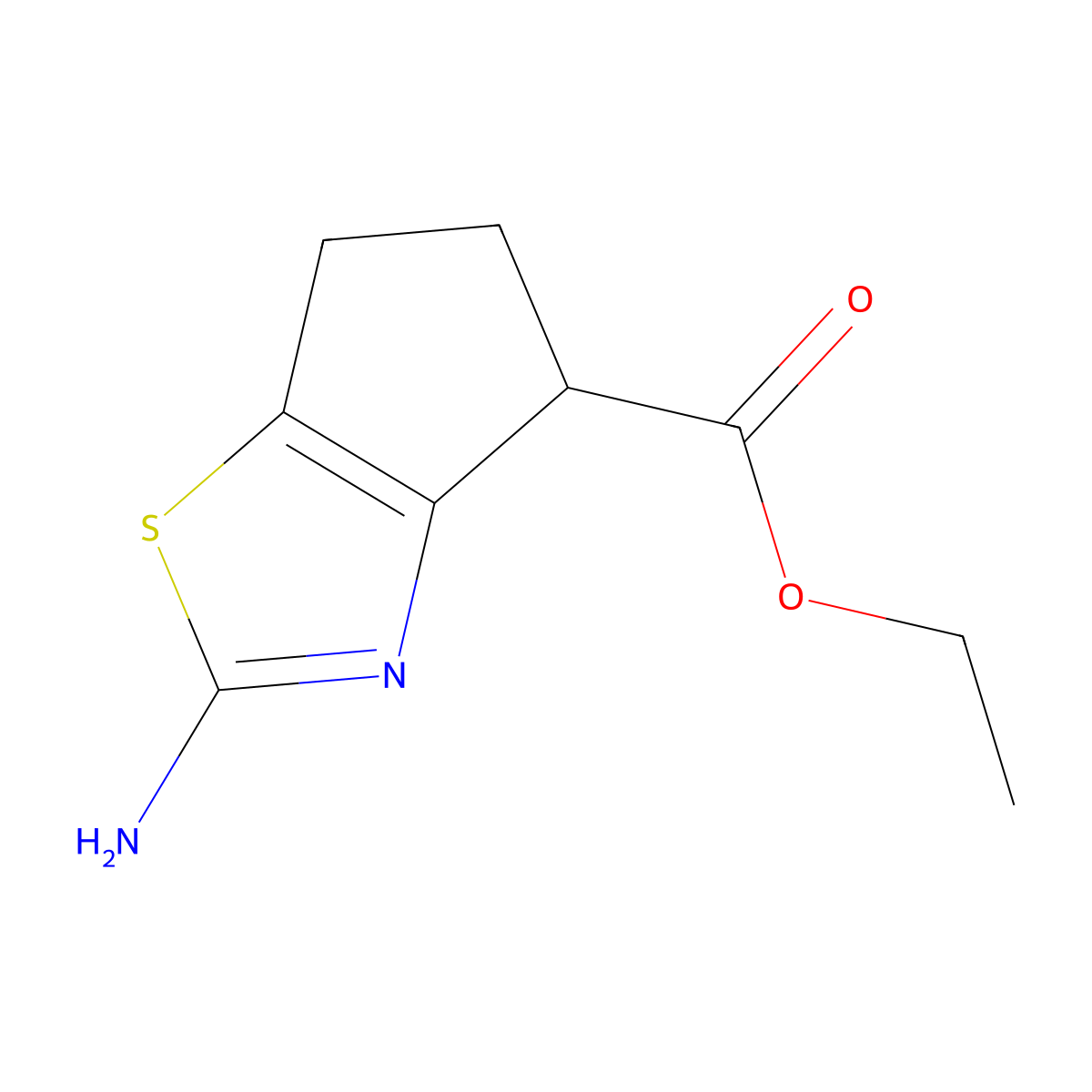 ethyl 2-amino-4H,5H,6H-cyclopenta(d)(1,3)thiazole-4-carboxylate molecular structure, CAS 1019108-35-0