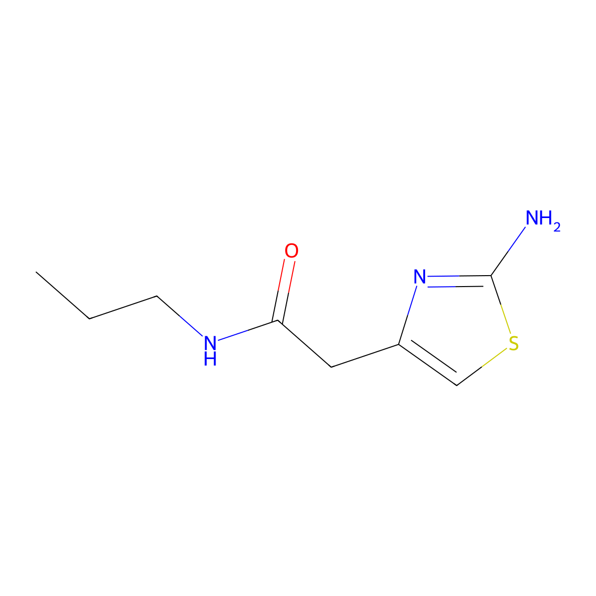 2-(2-aminothiazol-4-yl)-N-propylacetamide molecular structure, CAS 1019108-37-2