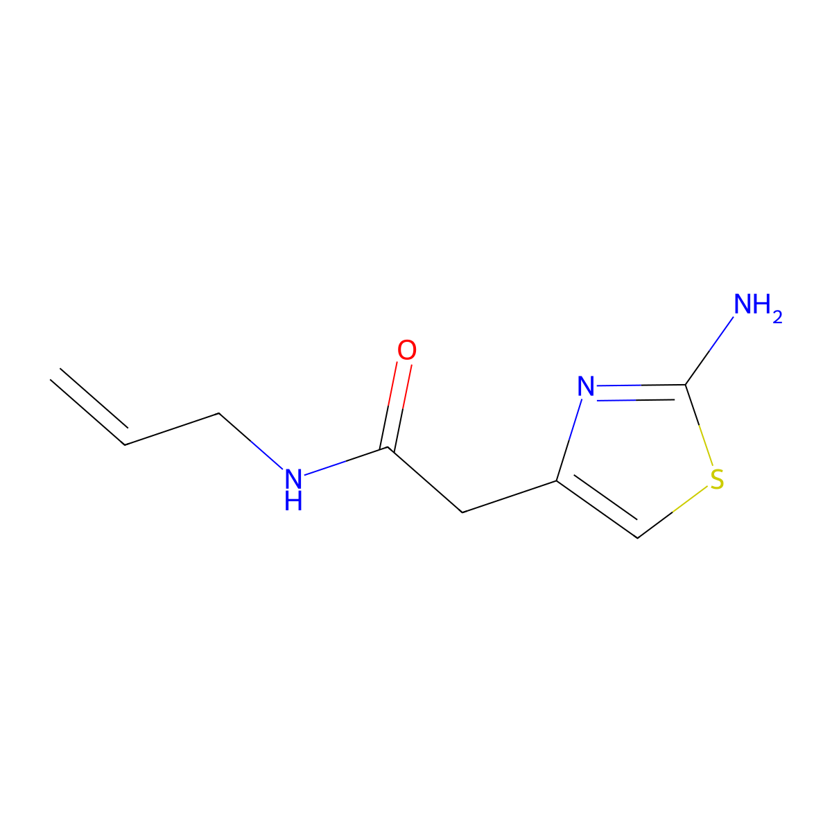 N-allyl-2-(2-amino-1,3-thiazol-4-yl)acetamide molecular structure, CAS 1019108-38-3