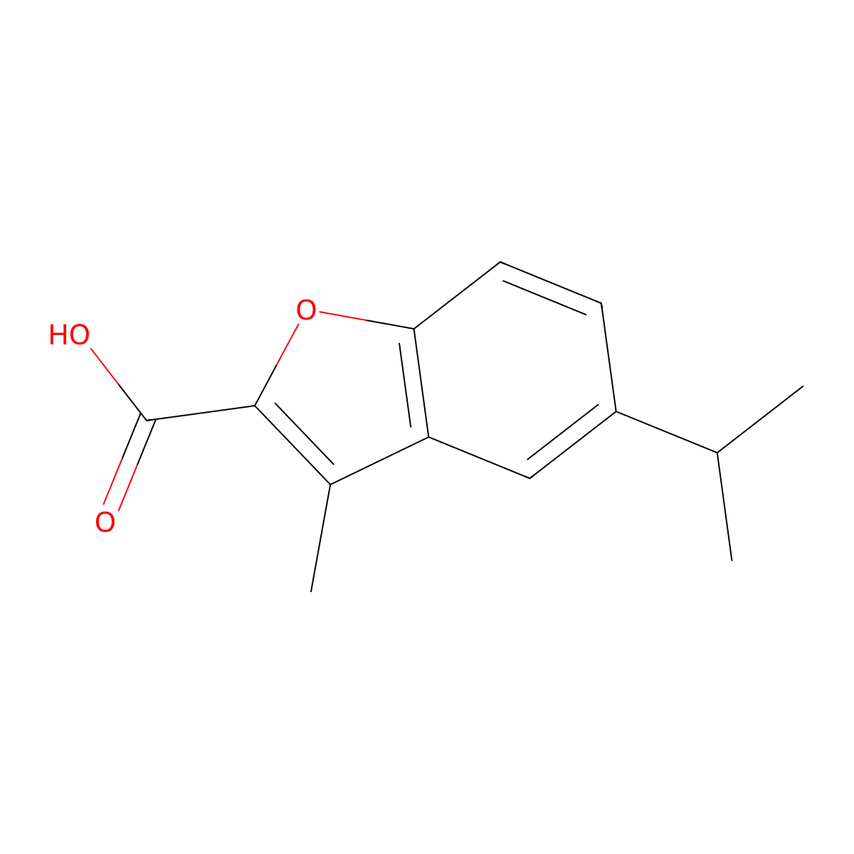5-Isopropyl-3-methyl-1-benzofuran-2-carboxylic acid molecular structure, CAS 1019109-33-1