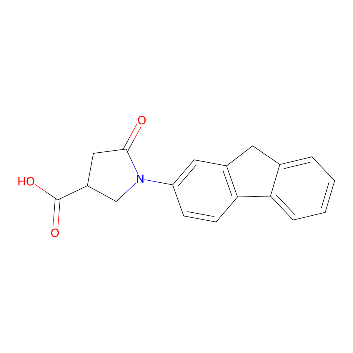 1-(9H-fluoren-2-yl)-5-oxopyrrolidine-3-carboxylic acid molecular structure, CAS 1019109-76-2
