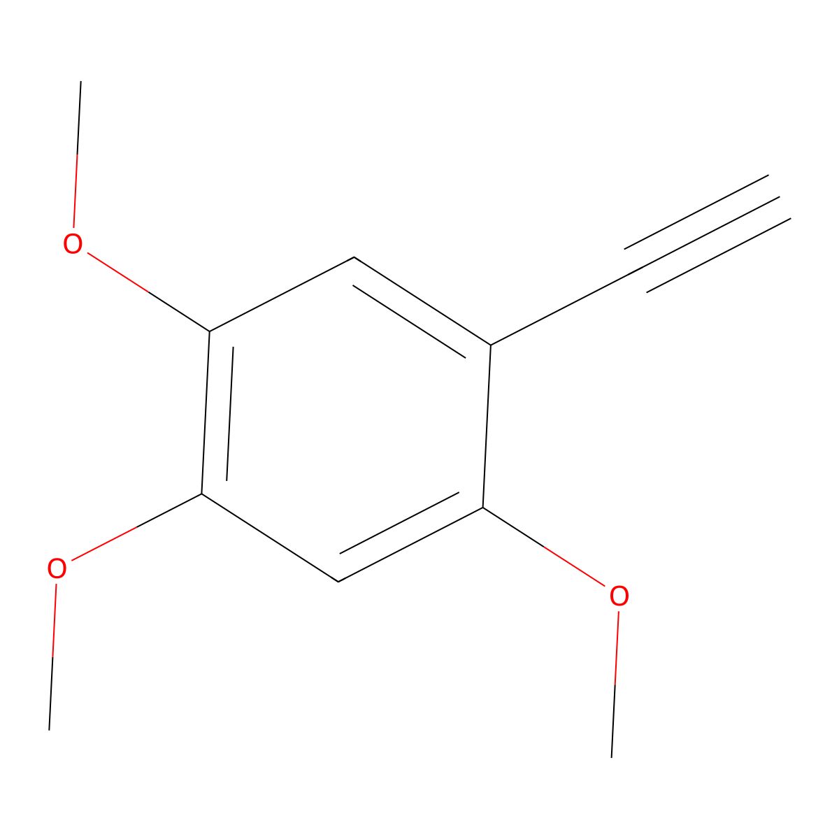 1-Ethynyl-2,4,5-trimethoxybenzene molecular structure, CAS 101911-62-0