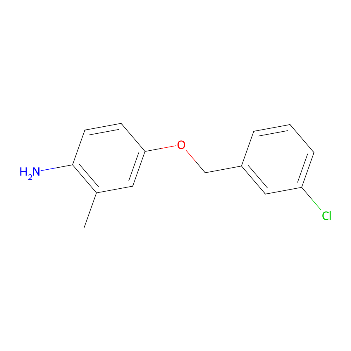 4-[(3-Chlorophenyl)methoxy]-2-methylaniline molecular structure, CAS 1019110-00-9