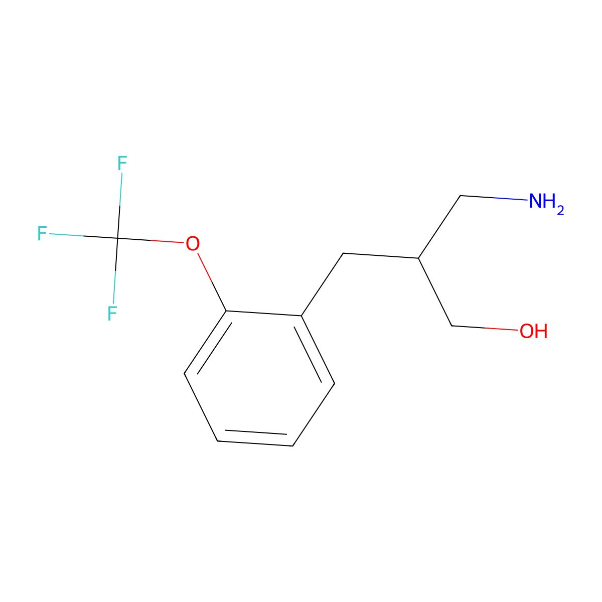 3-Amino-2-((2-(trifluoromethoxy)phenyl)methyl)propan-1-ol molecular structure, CAS 1019110-74-7