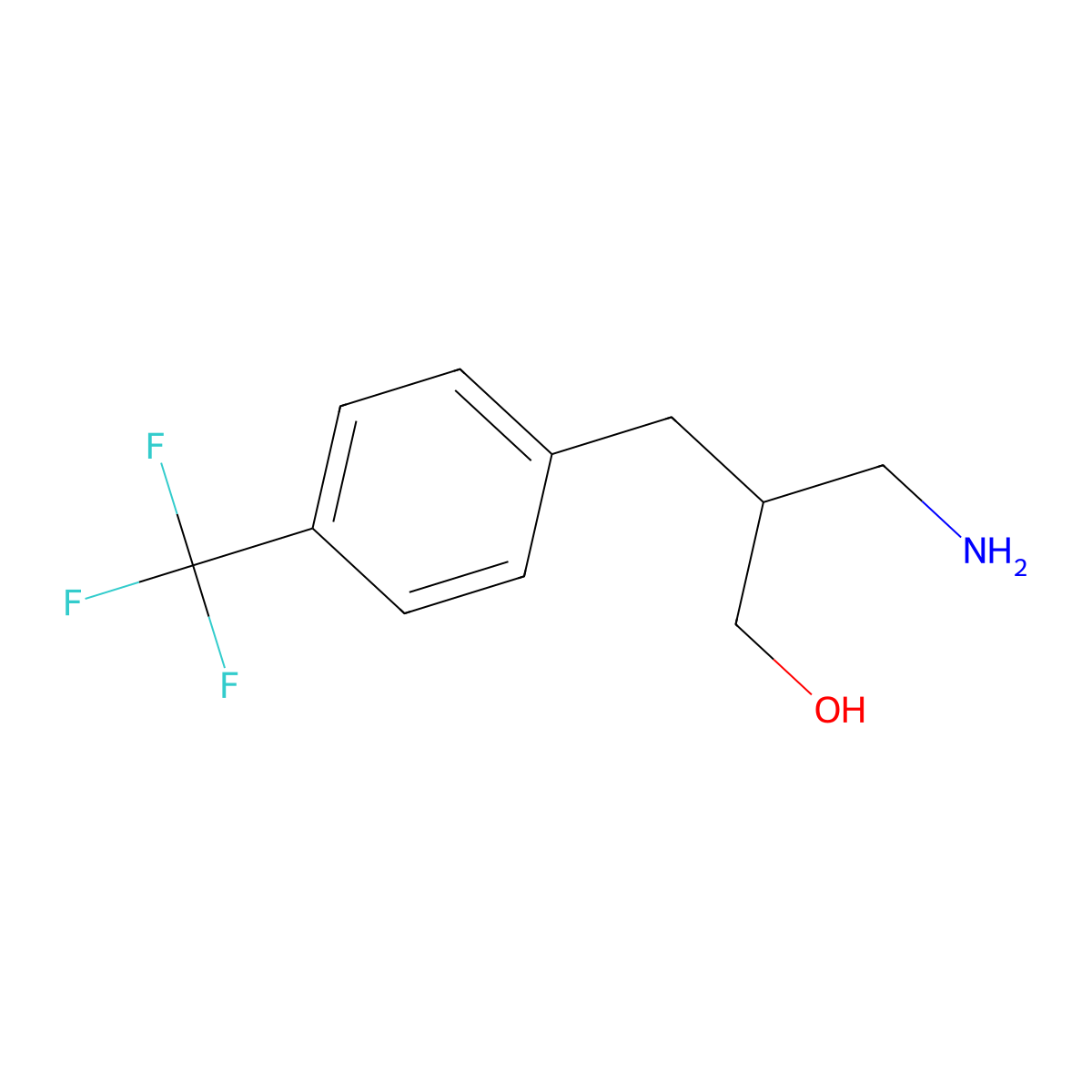 3-Amino-2-{[4-(trifluoromethyl)phenyl]methyl}propan-1-ol molecular structure, CAS 1019110-79-2