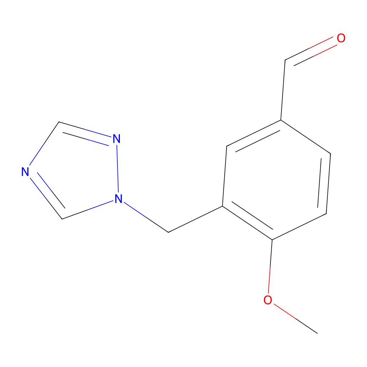 4-methoxy-3-(1H-1,2,4-triazol-1-ylmethyl)benzaldehyde molecular structure, CAS 1019111-16-0