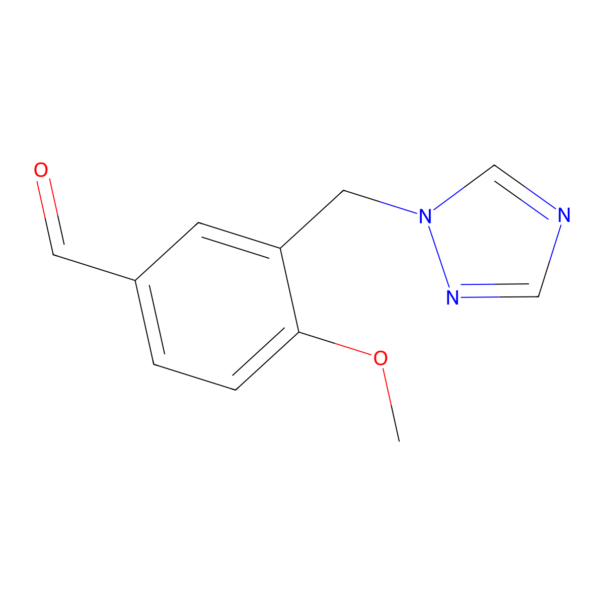 4-methoxy-3-(1H-1,2,4-triazol-1-ylmethyl)benzaldehyde molecular structure, CAS 1019111-16-0