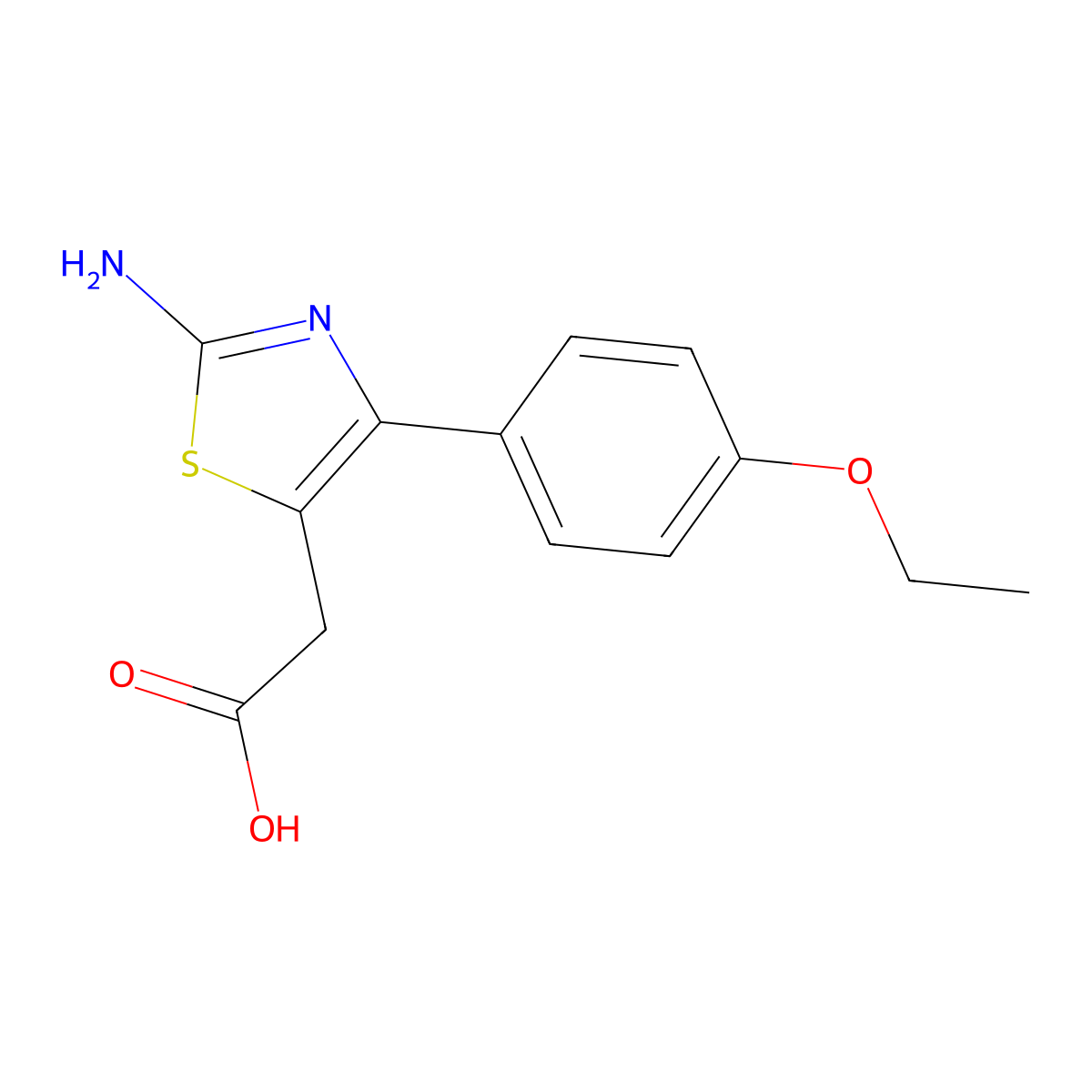 [2-Amino-4-(4-ethoxy-phenyl)-thiazol-5-yl]-acetic acid molecular structure, CAS 1019111-18-2
