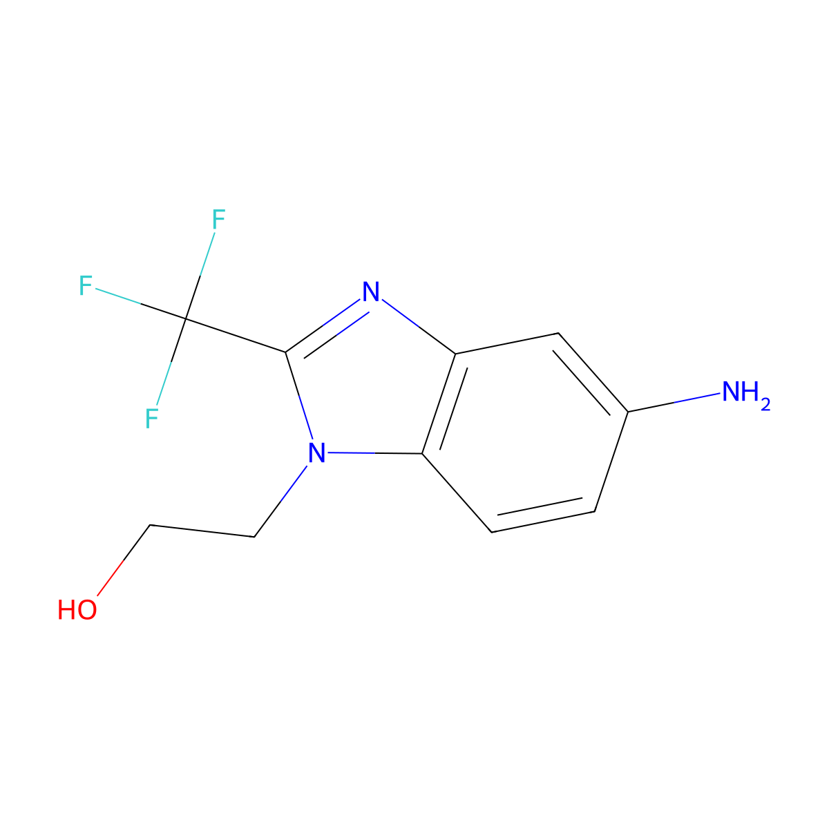 2-[5-amino-2-(trifluoromethyl)-1H-benzimidazol-1-yl]ethanol molecular structure, CAS 1019111-20-6