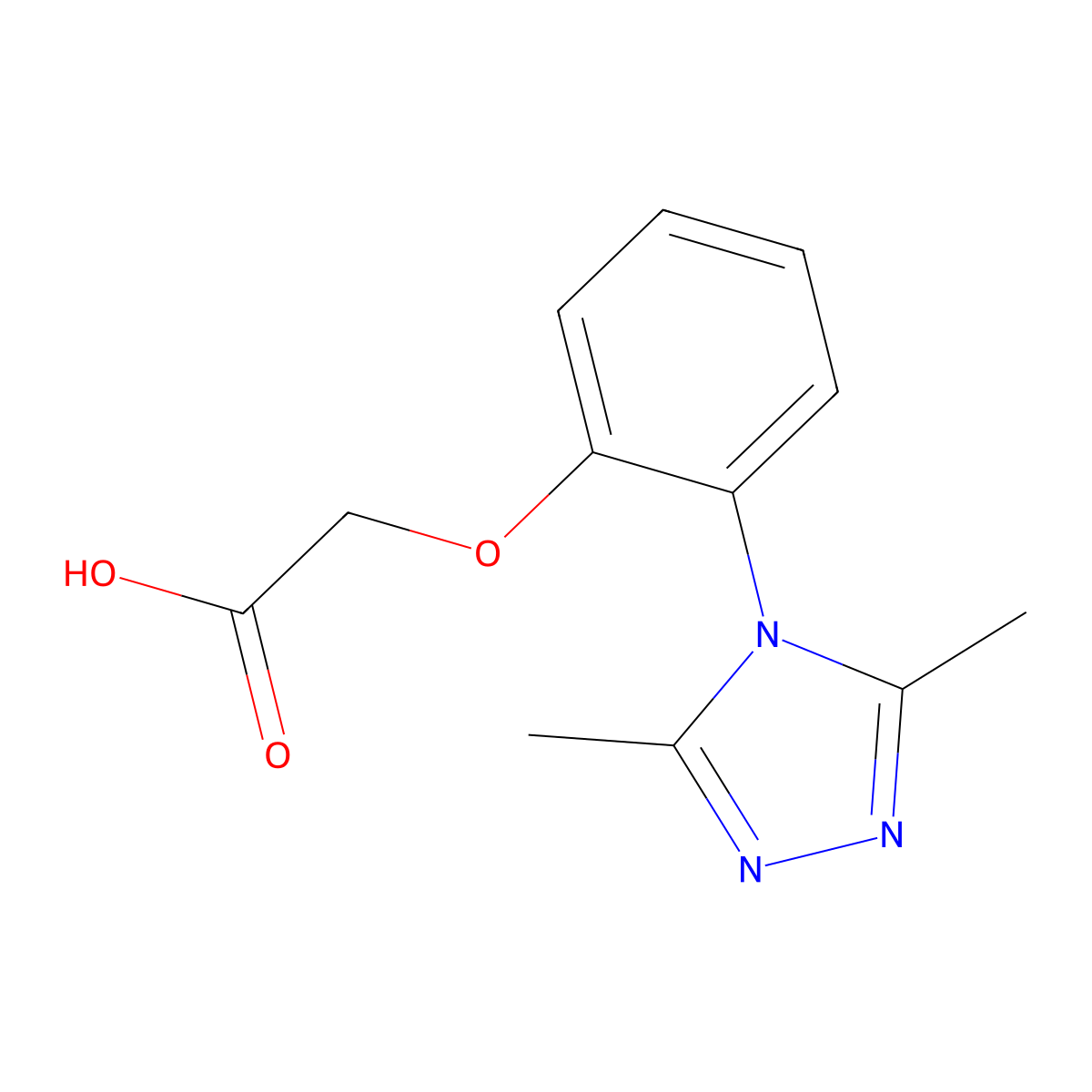 [2-(3,5-Dimethyl-[1,2,4]triazol-4-yl)-phenoxy]-acetic acid molecular structure, CAS 1019111-23-9